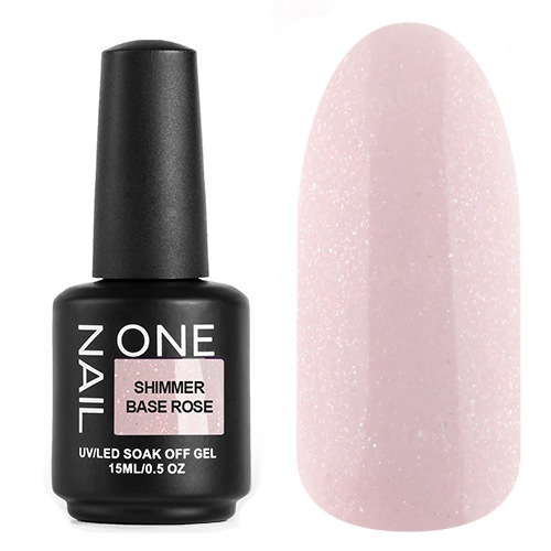 OneNail, Shimmer Base Rose - Камуфлирующая база с шиммером (15 ml.)