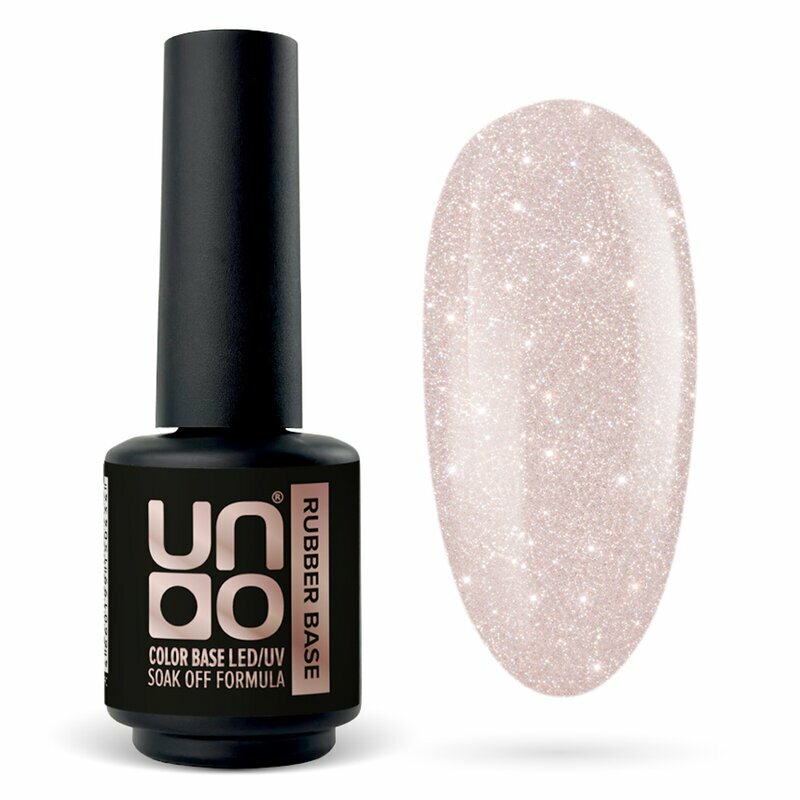 UNO, Rubber Color Base Gel - База цветная светоотражающая Rose (8 г)