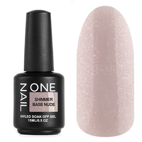 OneNail, Shimmer Base Nude - Камуфлирующая база с шиммером (15 ml.)