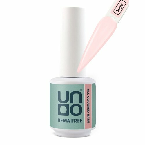 UNO, HEMA FREE All Covered Base Gel - Камуфлирующая каучуковая база Sugar (10 г)