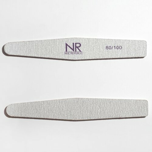 Nail Republic, Пилка серая ромб пластик 80/100 грит F-9 (25 шт.)