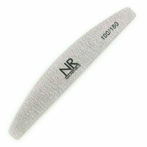 Nail Republic, Пилка серая луна набор (пластик) 100/180 грит F-1 (25 шт.)