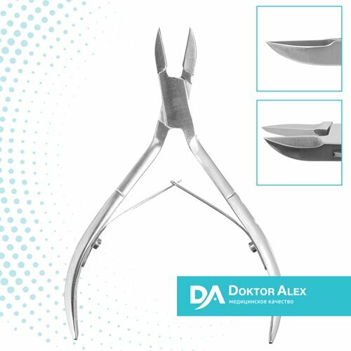 Dr.Alex, Кусачки для ногтей, двойная пружина 18 мм, N-1802