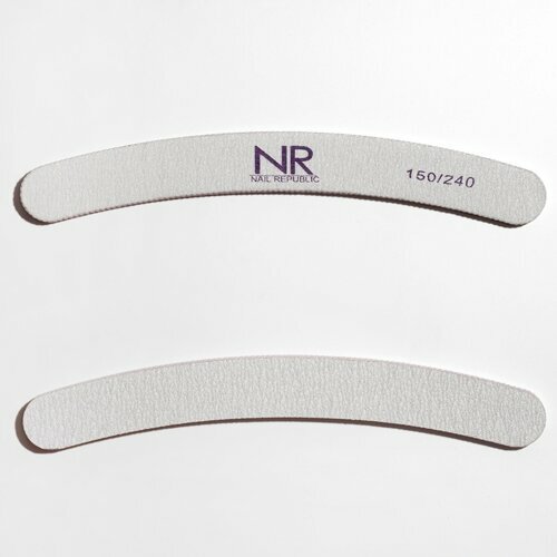 Nail Republic, Пилка серая бумеранг пластик (150/240 грит, 25 шт)