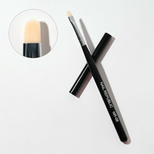 Nail Republic, Кисть NR-08 для геля с закруглённым ворсом (6 мм)