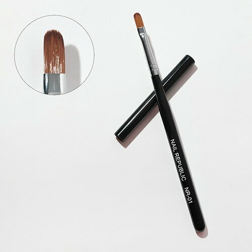 Nail Republic, Кисть NR-01 для геля с закругленным ворсом (10 мм)