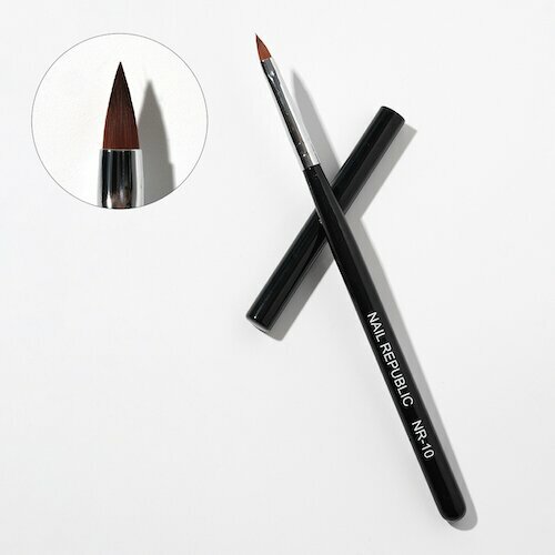 Nail Republic, Кисть NR-10 для геля и акрила с острым концом (10 мм)