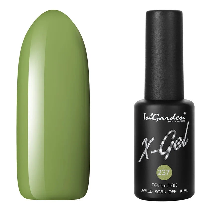In'Garden, Гель-лак X-Gel N°237, 8 мл - Хаки