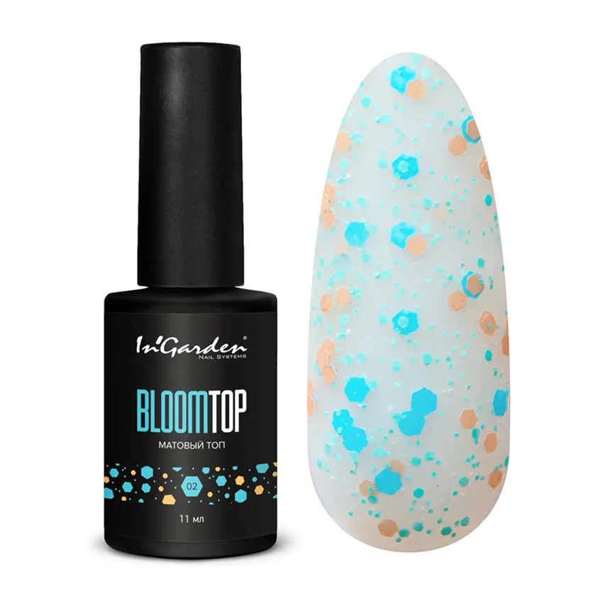In'Garden, Матовый топ BLOOMTOP №2, 11 мл - Прозрачный