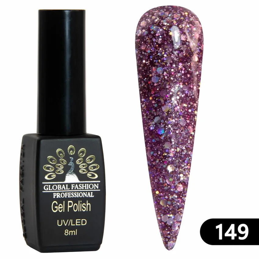 Global Fashion, Гель-лак Black Elite №149 (УЦЕНКА) - Фиолетовый