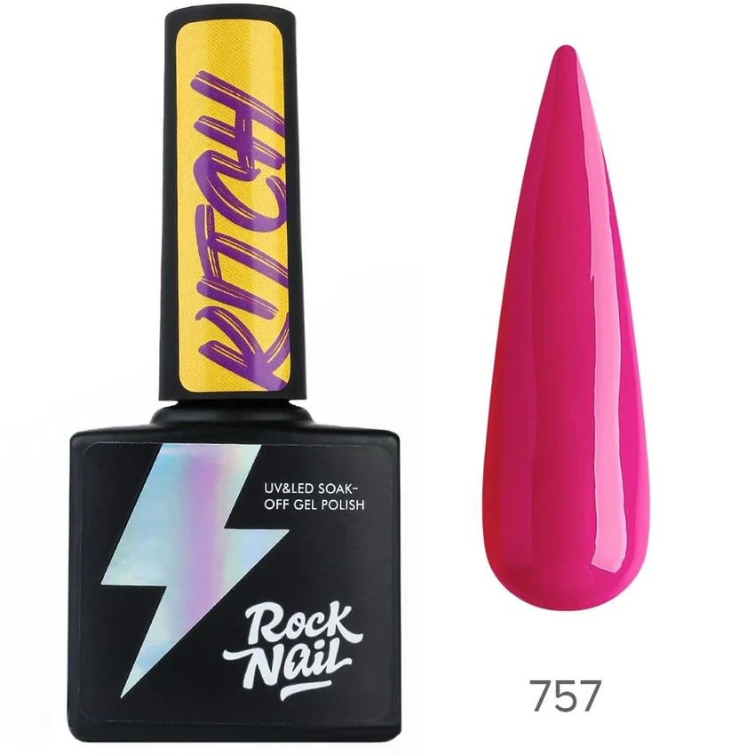 RockNail, Гель-лак RockNail Kitch 757 - Фуксия, 10 мл - Фуксия