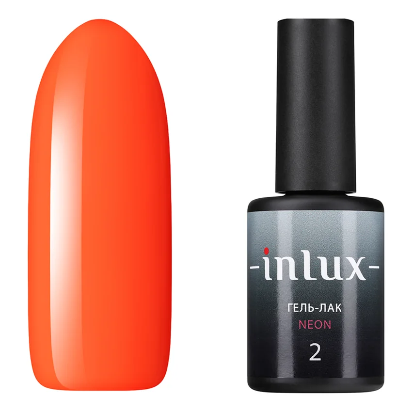 INLUX, Гель-лак NEON №2 алый неон, 8 мл
