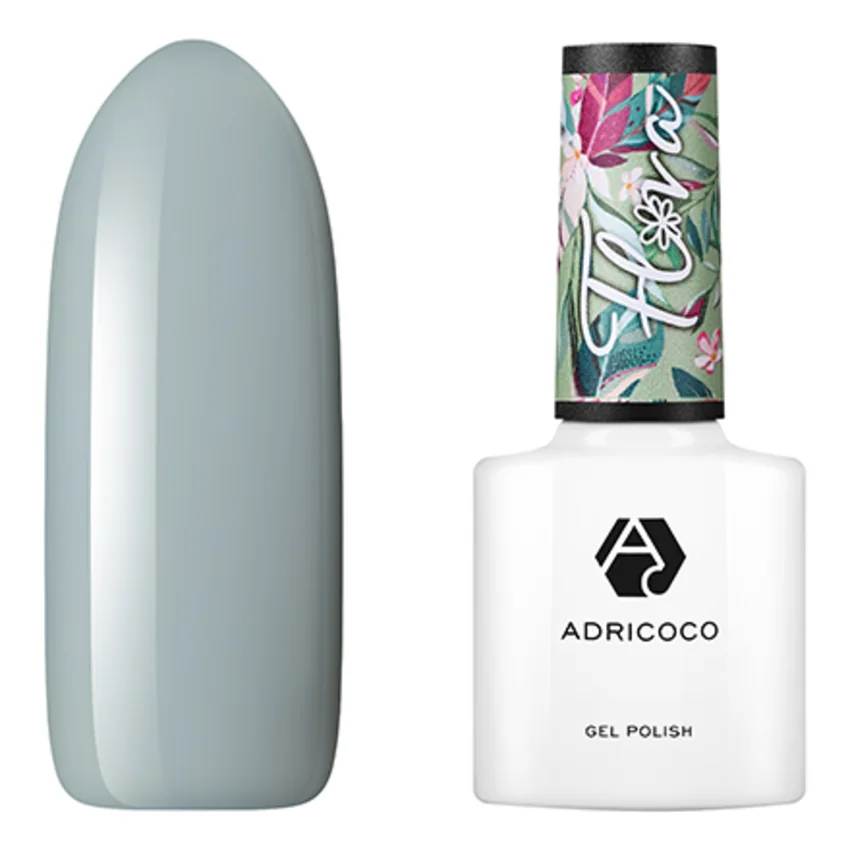 ADRICOCO, Гель-лак Flora №03, Нежный василек - Зеленый