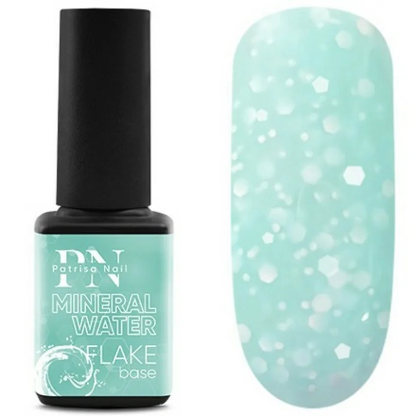 Patrisa Nail, База Flake Mineral Water, 12 мл - Бирюзовый