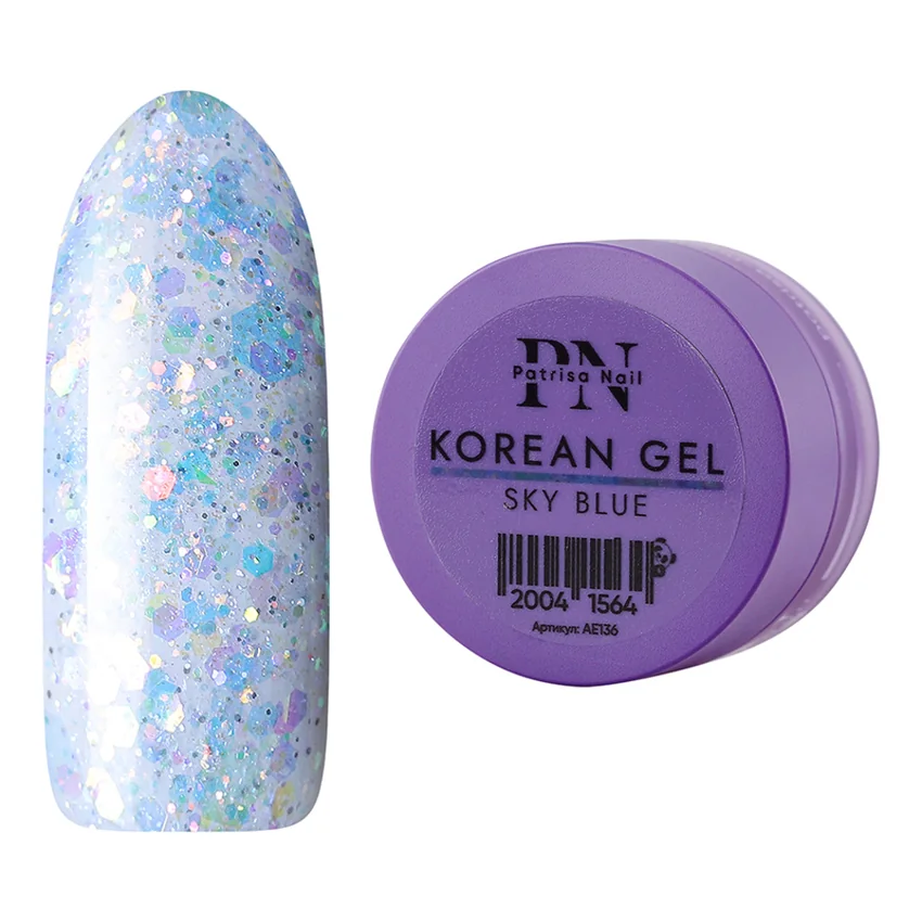 Patrisa Nail, Гель для дизайна Korean Gel Sky Blue, 5гр - Голубой