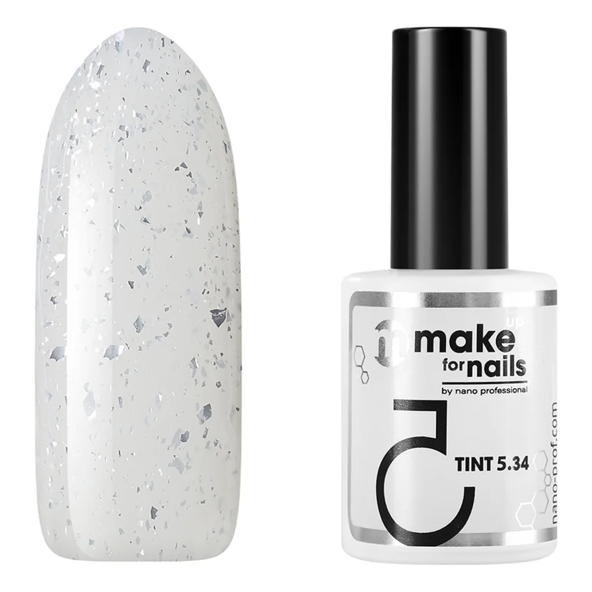 Nano Professional, База цветная Make up for nails Tint 5.34, 15 мл - Молочный
