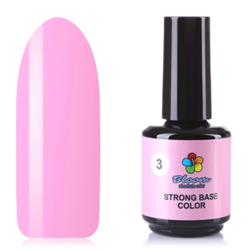Bloom, База для гель-лака Strong Color №03, 15 мл - Розовый