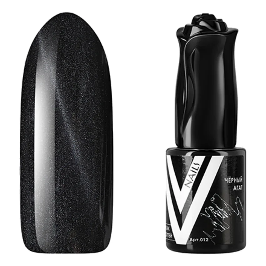 Vogue Nails, Гель-лак Кошачий глаз, Черный агат - Черный