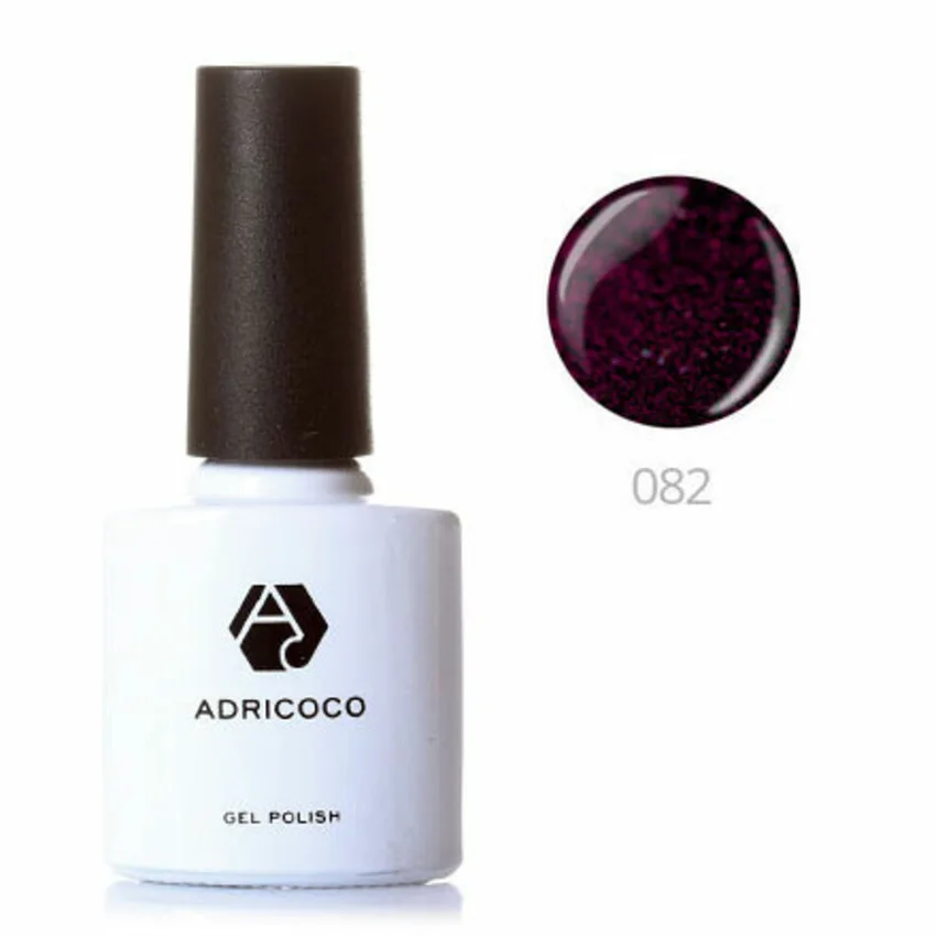 Набор, ADRICOCO, Гель-лак №082, 2 шт. - Фиолетовый