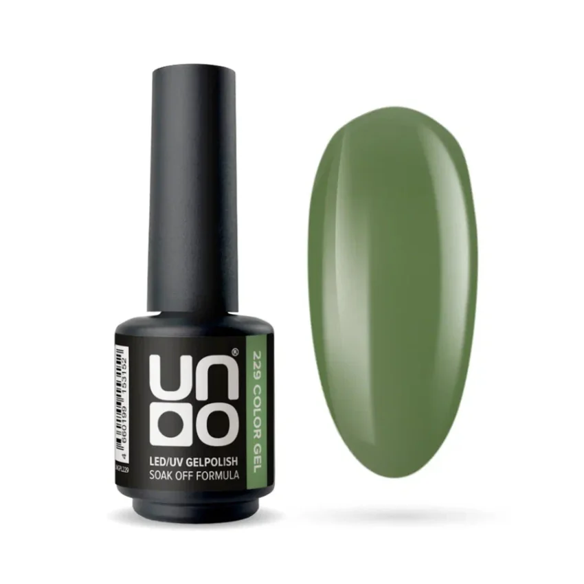 UNO, Гель-лак №229 Олива - Olive, 8 г - Оливковый