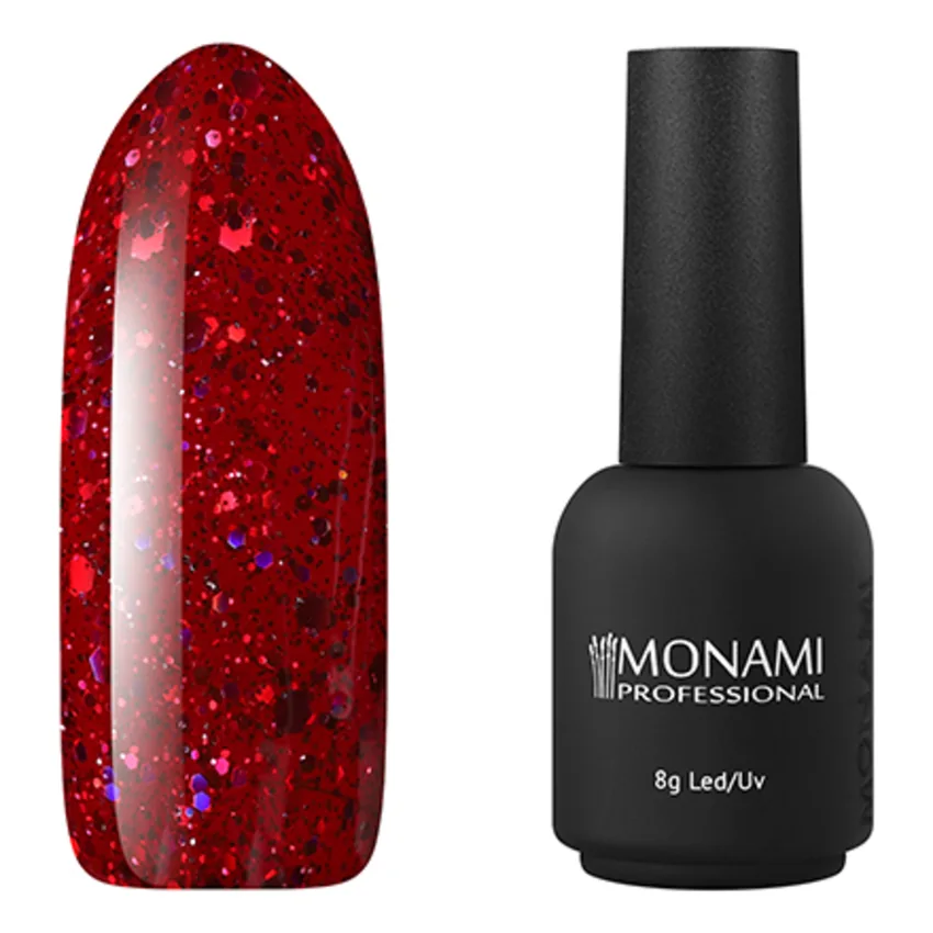 Monami Professional, Гель-лак Sparkle №2, 8 г - Красный