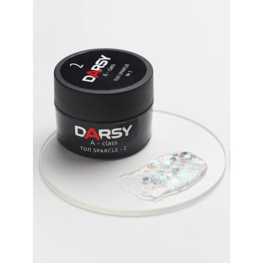 DARSY, Топ sparcle №2 с липким слоем, 15 мл - Зеленый