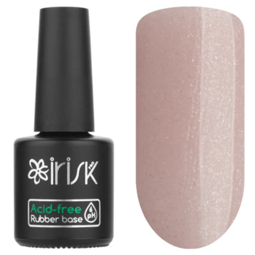 IRISK, База каучуковая бескислотная Acid-free Rubber Base (05 Natural Shimmer Pink), 10 мл (УЦЕНКА)