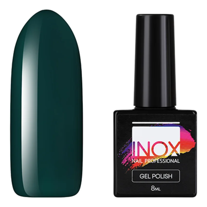INOX nail professional, Гель-лак №072, Александровский сад - Зеленый