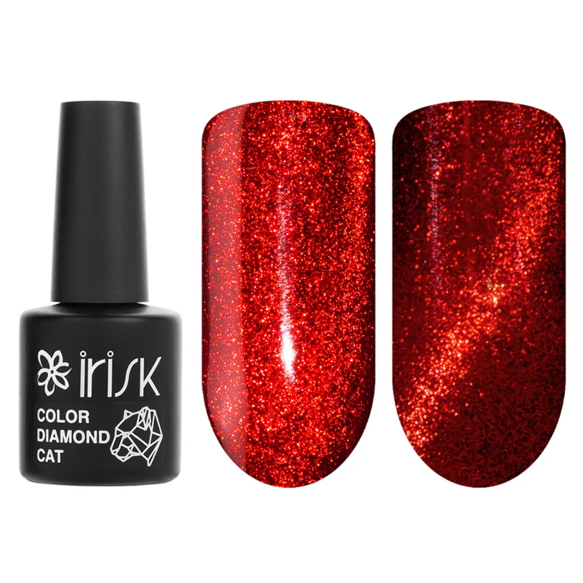 IRISK, Гель-лак кошачий глаз Color Diamond Cat, 034 Ruby Reds, 10мл - Красный
