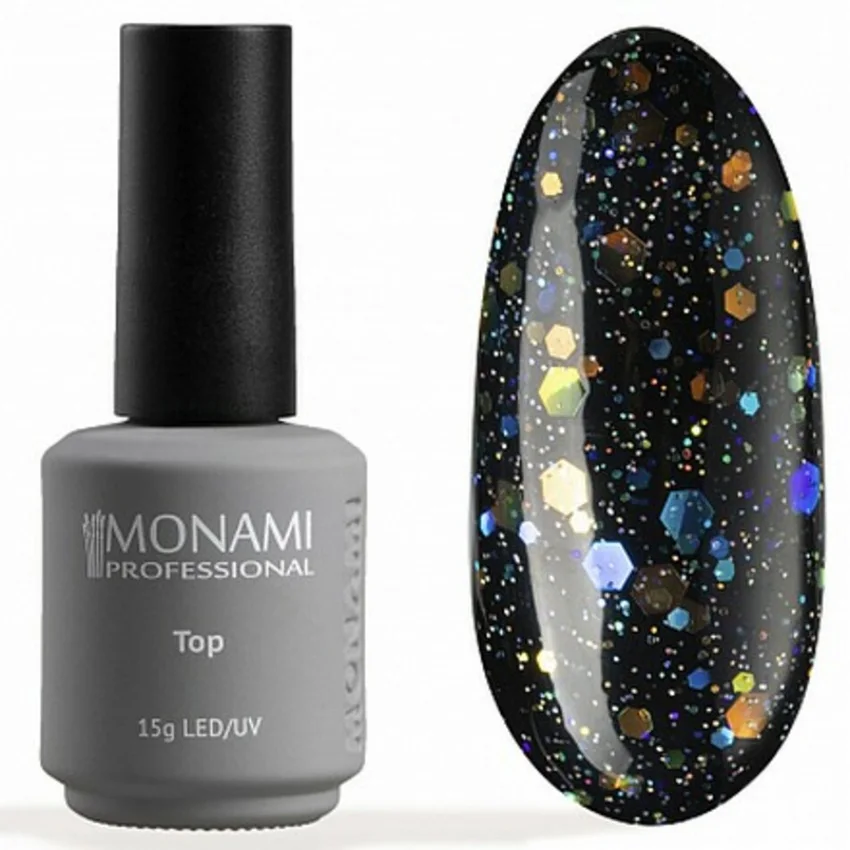 Monami Professional, Топ Super Shine Crush, 15 мл (УЦЕНКА) - Прозрачный