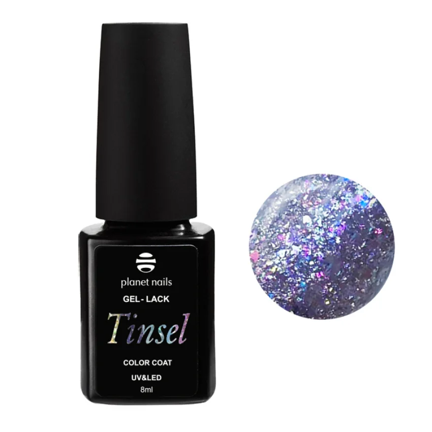Planet Nails, Гель-лак Tinsel №956 - Фиолетовый