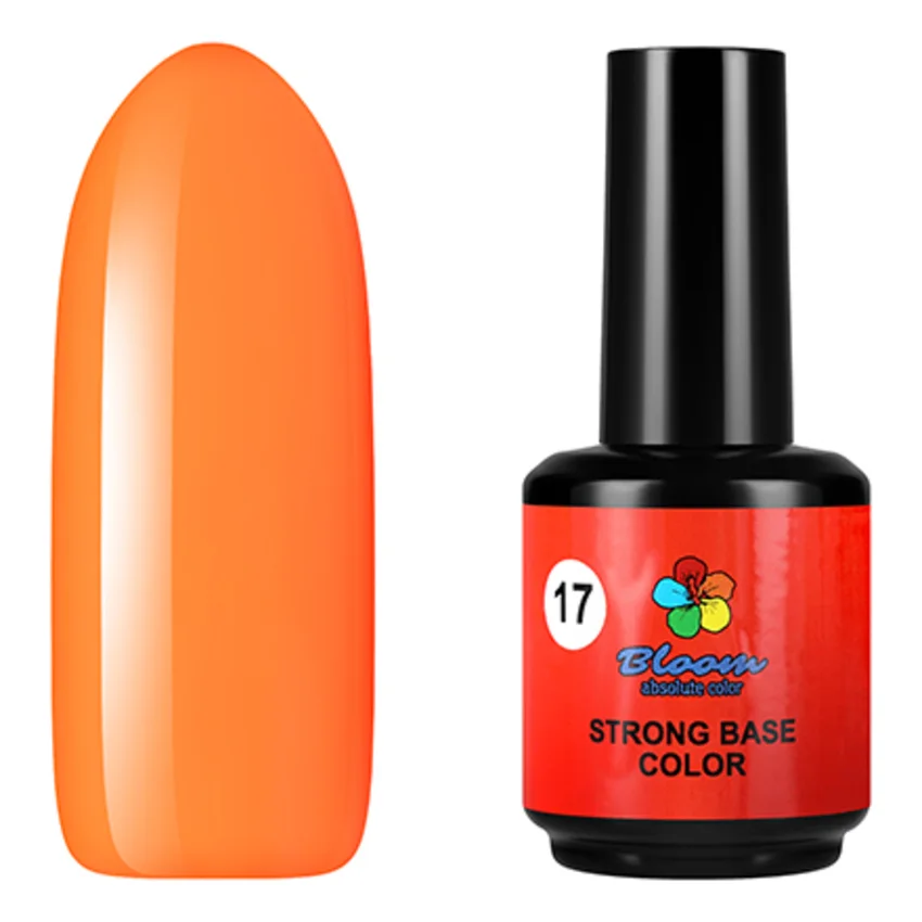 Bloom, База для гель-лака Strong Color №17, 15 мл - Оранжевый