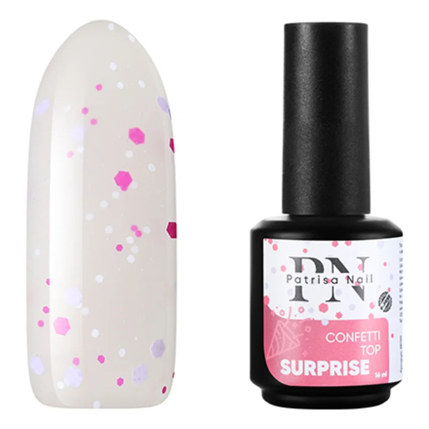 Patrisa Nail, Топ Confetti Surprise, 16 мл - Разноцветный