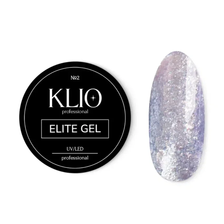 Klio Professional, Декоративный гель ELITE №02, 5 г - Серебряный