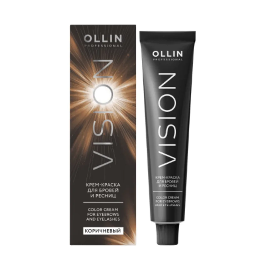OLLIN, Крем-краска для бровей и ресниц Vision, коричневый