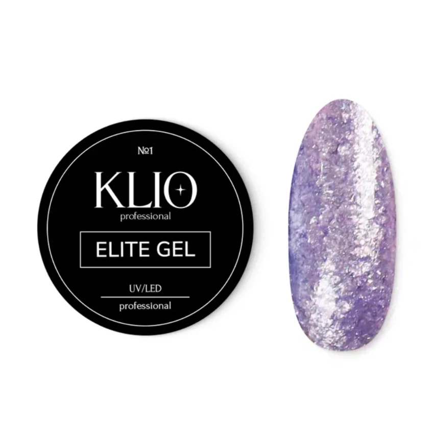 Klio Professional, Декоративный гель ELITE №01, 5 г - Сиреневый