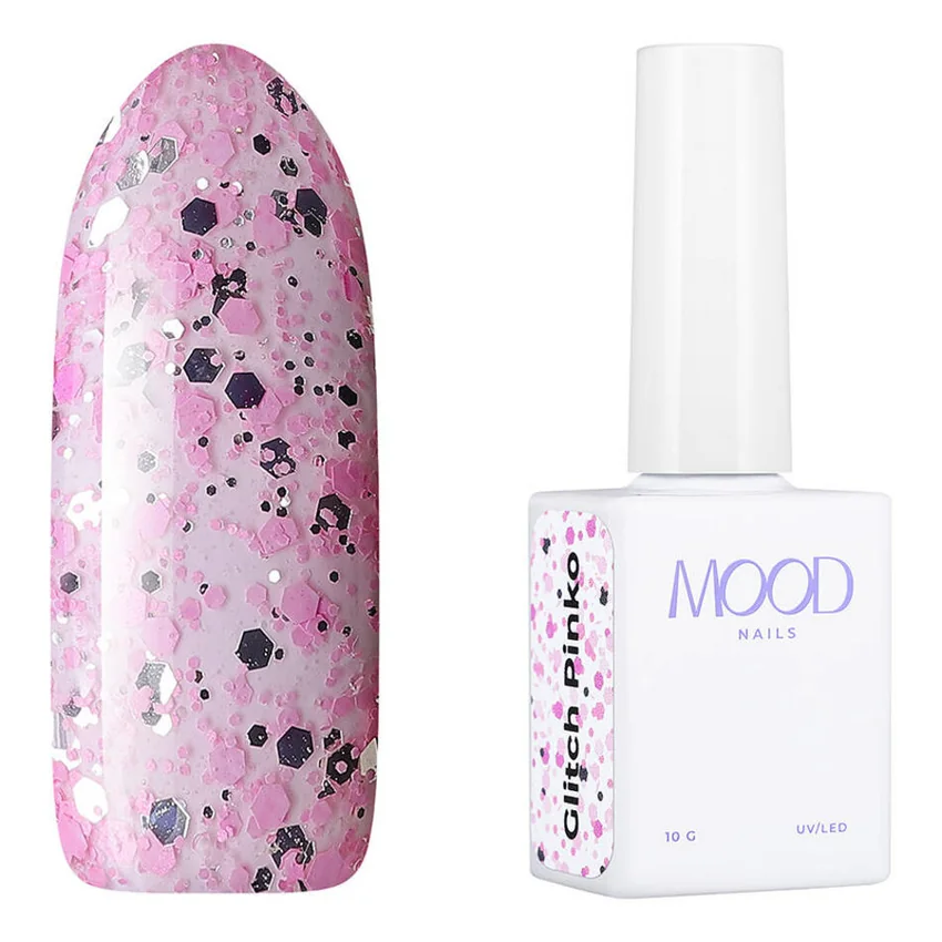 MOODNAIL, Гель-лак Gel-Polish Glitch Pinko, 10 г