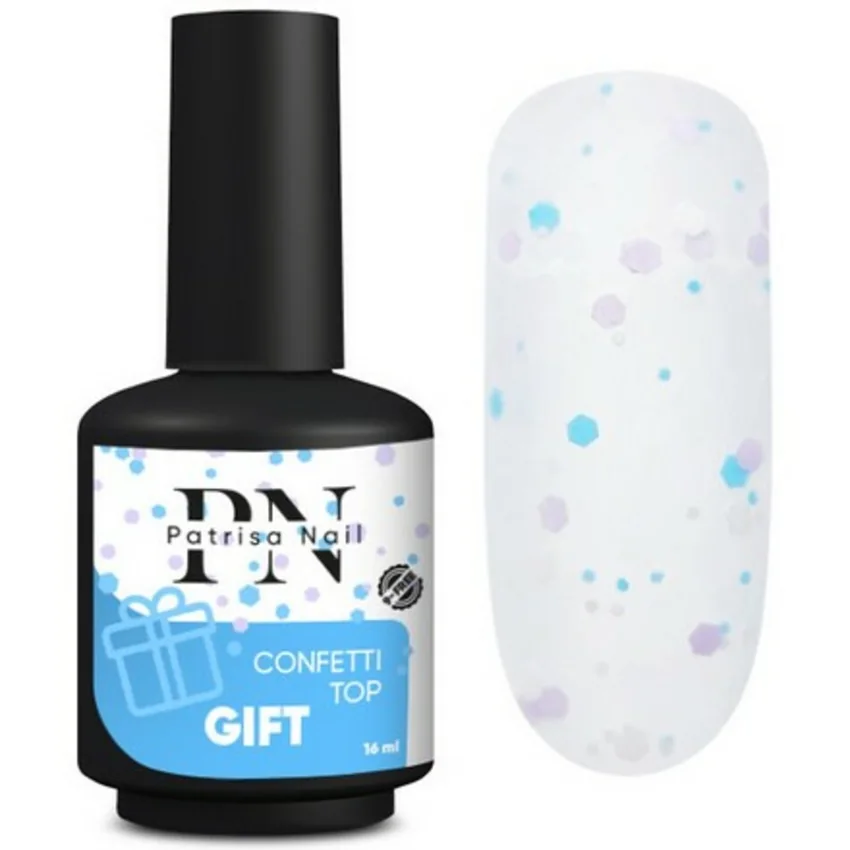 Patrisa Nail, Топ Confetti Gift, 16 мл - Разноцветный