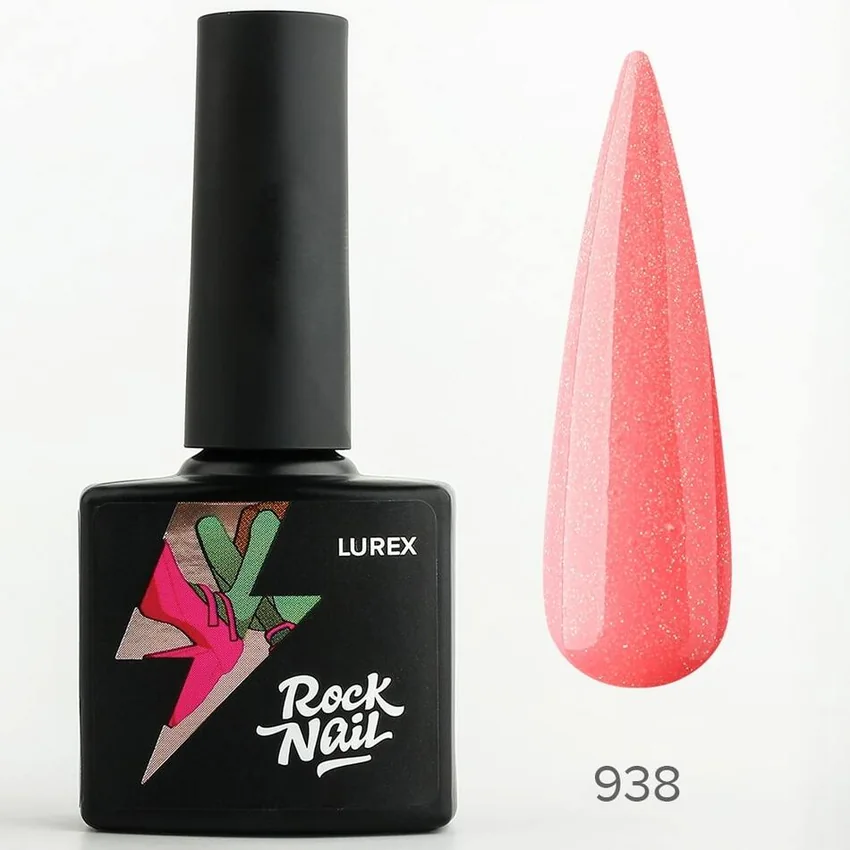 RockNail, Гель-лак RockNail Lurex 938 - Персиковый, 10 мл (УЦЕНКА) - Персиковый