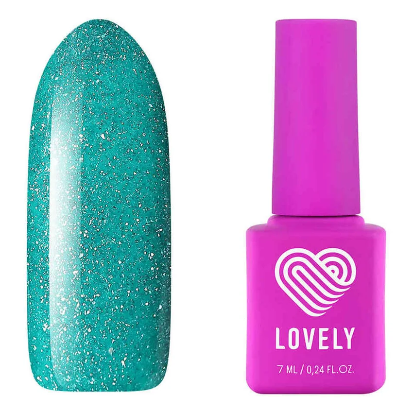 Lovely, Гель-лак Diamond №D01 - Бирюзовый - Бирюзовый
