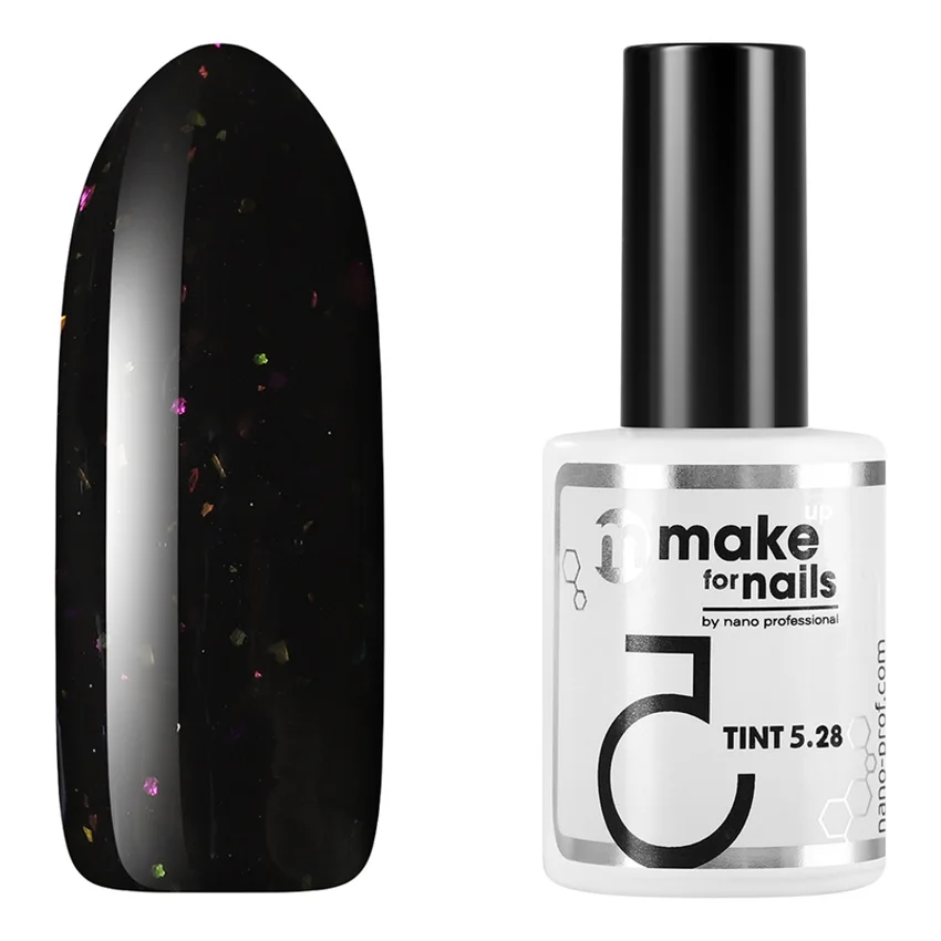 Nano Professional, База цветная Make up for nails Tint 5.28, 15 мл - Черный