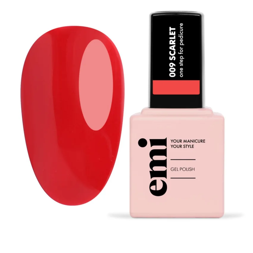 EMI, Гель-лак EMILac For Pedicure Алый №9 - Красный