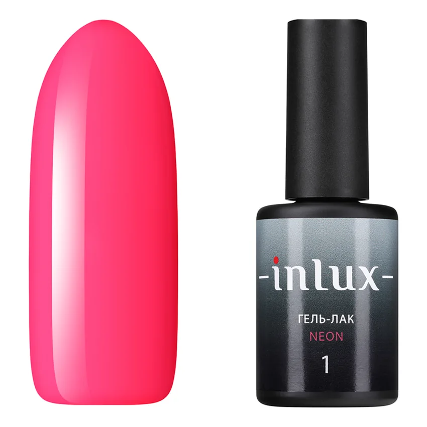 INLUX, Гель-лак NEON №1 розовый неон, 8 мл