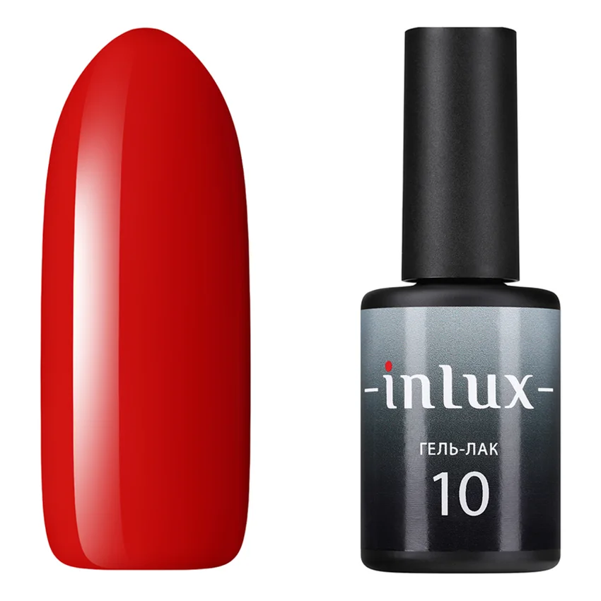 INLUX, Гель-лак №10, 8 мл - Красный