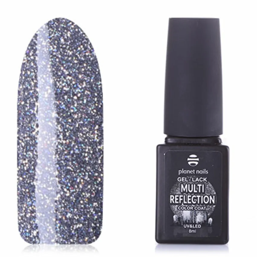 Planet Nails, Гель-лак Multi Reflection №316 - Серебряный