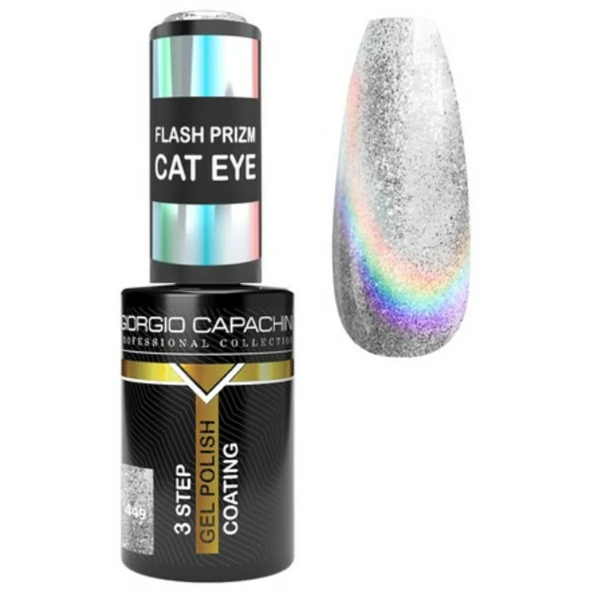 Giorgio Capachini, Гель-лак Classic Flash Prizm Cat Eye №449 - Серебряный