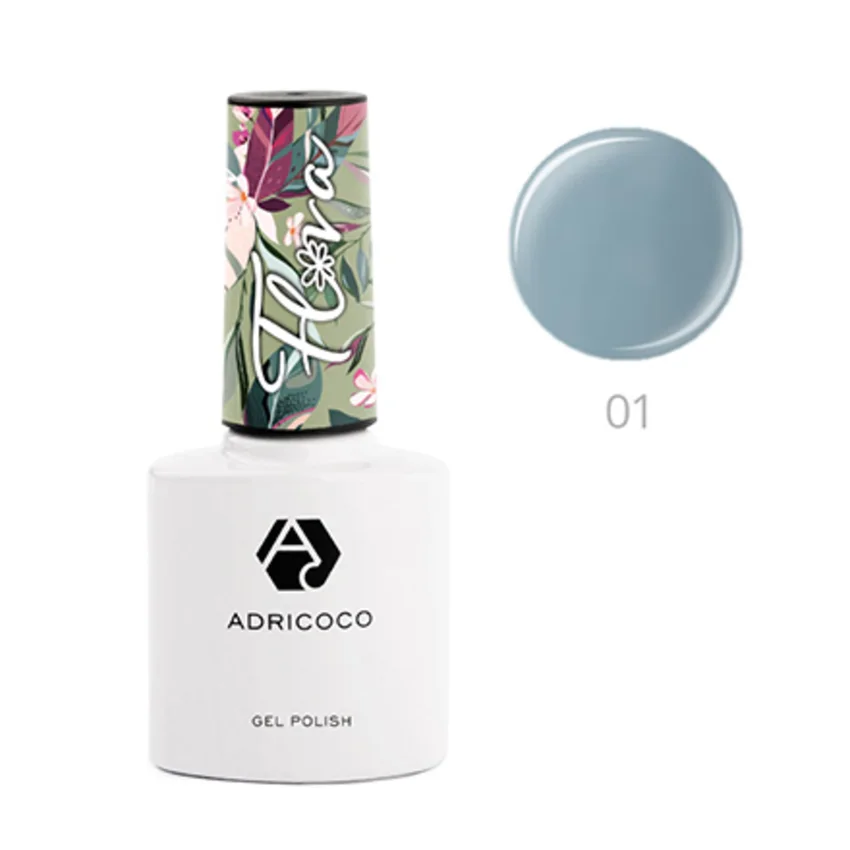 Набор, ADRICOCO, Гель-лак Flora №01, Анютины глазки, 2 шт. - Голубой