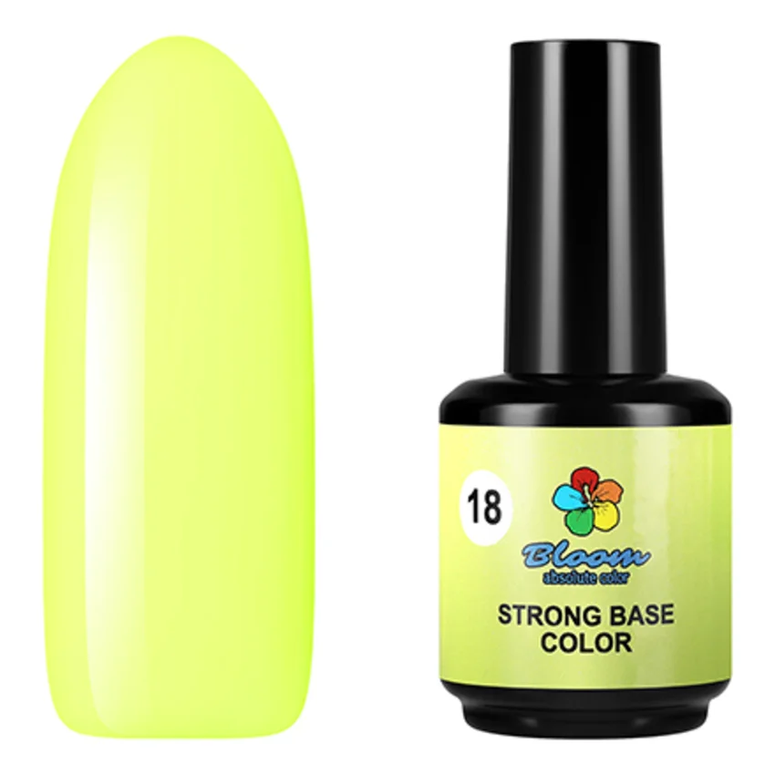 Bloom, База для гель-лака Strong Color №18, 15 мл - Желтый