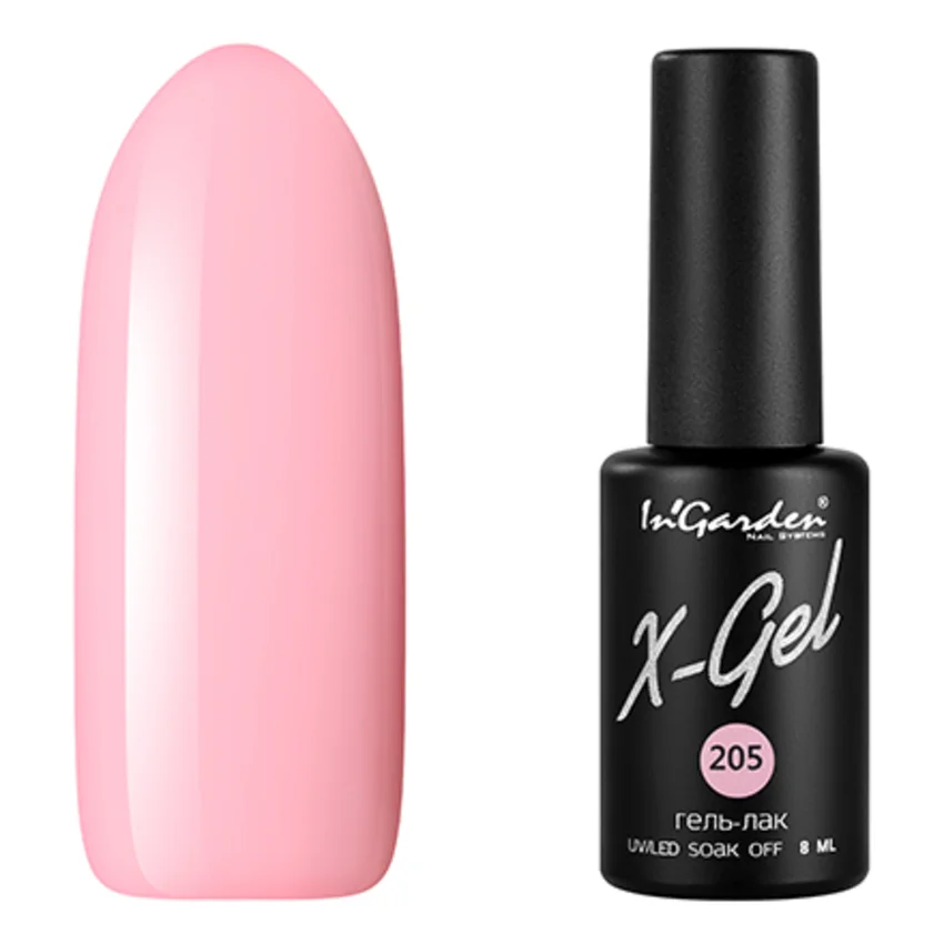 In'Garden, Гель-лак X-Gel №205 - Розовый