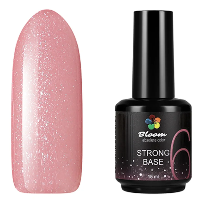 Bloom, База для гель-лака Strong №6, 15 мл - Розовый